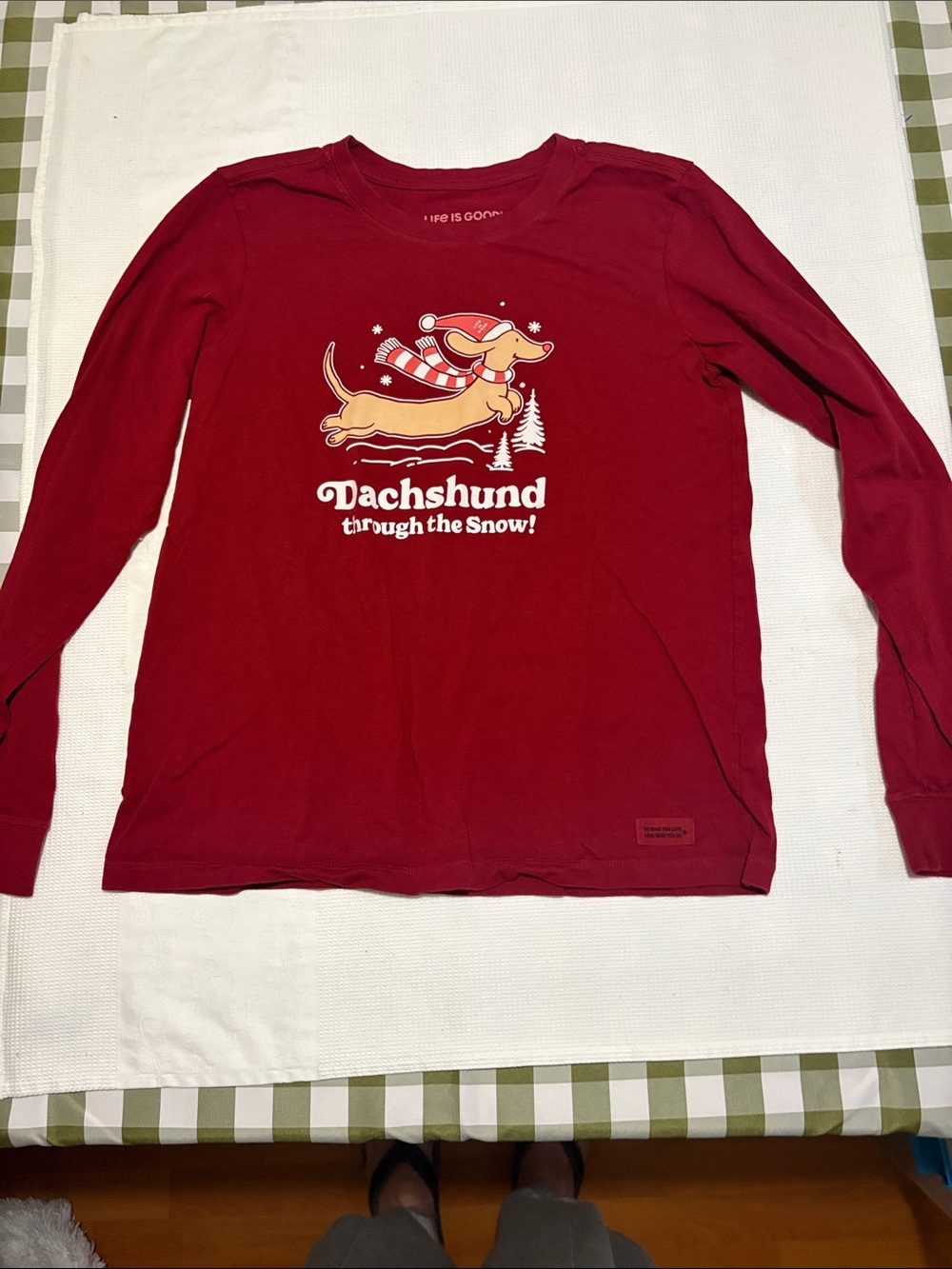 LIFE IS GOOD DACHSHUND CHRISTMAS T SHIRT